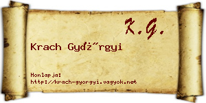 Krach Györgyi névjegykártya